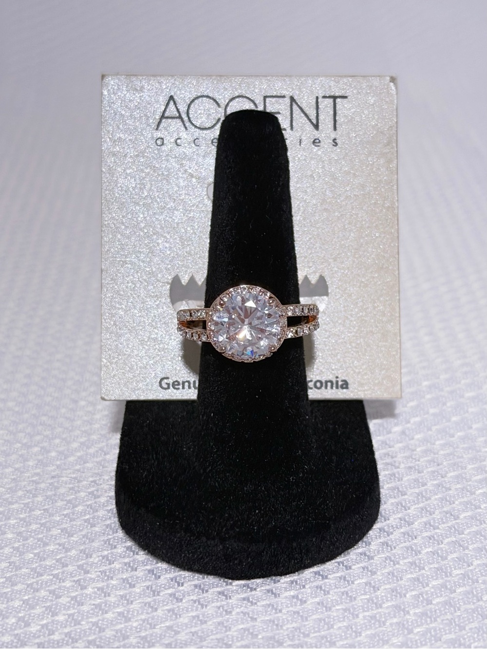 Rose Gold Round CZ Halo Ring